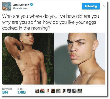 Zara asks sexy mystery man how he likes his eggs cooked in the morning