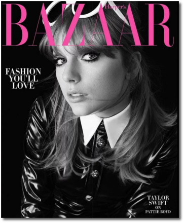 Taylor on the cover of the August issue of Harper's Bazaar 2018